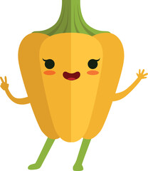 Poster - Cute bell pepper character with friendly face. Cartoon mascot