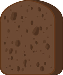 Sticker - Rye bread slice icon. Cartoon bakery piece