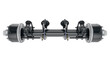Black axle for heavy truck on white background. 3d Rendering