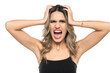 © vladimirfloyd - Frustrated and angry young woman screaming on a white studio background