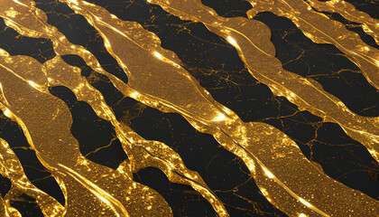 Poster - Gold wavy marble texture 