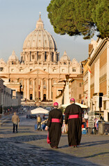 Fototapete -  Rome - The monsignors and st. Peters cathedral in morning