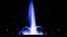 Long Exposure Shot Of An Illuminated Fountain At Night