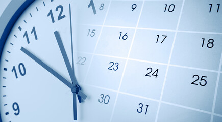 Wall Mural - clock face and calendar composite