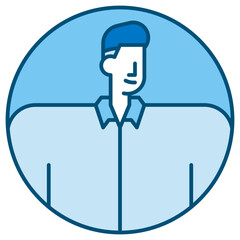 businessman blue line icon