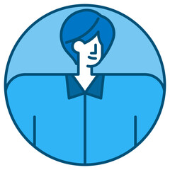 Wall Mural - businesswoman blue line icon