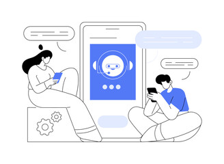 Wall Mural - chatbot customer service abstract concept vector illustration.
