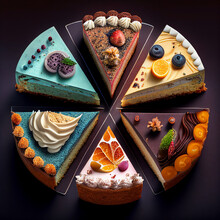 Different Pieces Of Cake