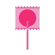 Isolated Pink Lollipop Candy Sheer Flat Icon Vector Illustration