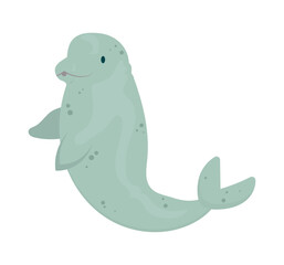 Poster - cartoon beluga whale design