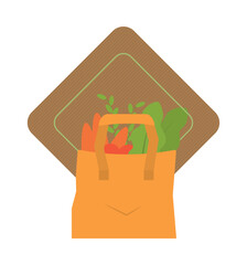 Wall Mural - grocery bag badge