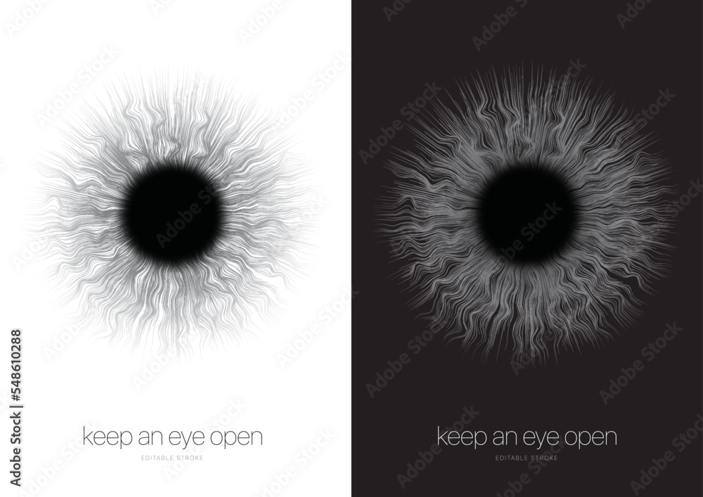 Eye Effects Vector Eye in background, vector editable stroke. Stock Vector | Adobe Stock