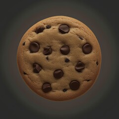 Wall Mural - Chocolate chip cookie isolated