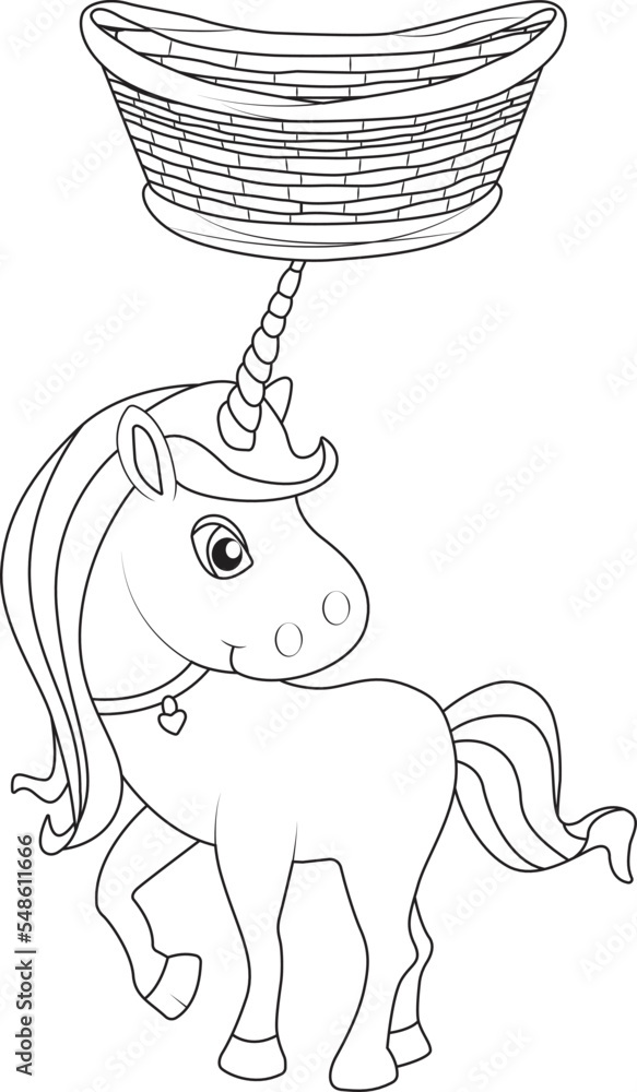 funny unicorn coloring page for kids