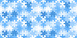 © Unleashed Design - Tranquil blue playful jigsaw puzzle game seamless background texture. Cute kidult abstract 2023 color trend fashion backdrop. Kid's room textile pattern or Baby boy nursery wallpaper. 3D rendering.