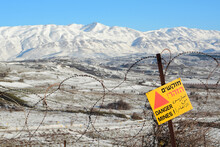 Snow Over A Minefield On The Golan Heights