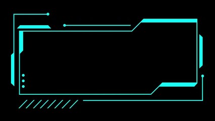 Sticker - Cyberpunk retro futuristic HUD animation for live streaming display overlay and copy space in neon light color