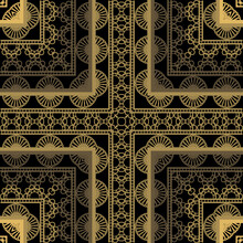 Lacy Square Frames Seamless Pattern. Borders. Ornamental Lace Squares Background. Vector Repeat Patterned Backdrop. Beautiful Ethnic Style Floral Ornament With Lacy Border, Frames. Endless 3d Texture