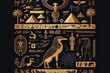 Egyptian Hieroglyphics Background With Flat Design