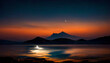 Tuekish night sky lake mountain