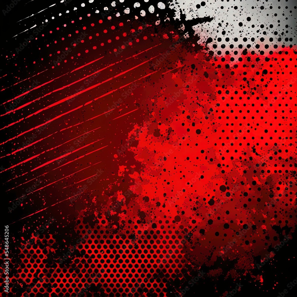 Black and red abstract grunge background with halftone style. Stock  Illustration | Adobe Stock, image size:1000x1000