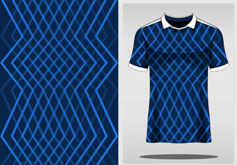 Textured blue sport jersey template design