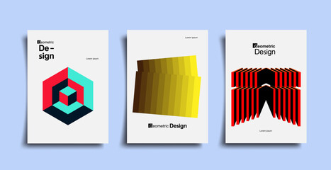 Wall Mural - Abstract bauhaus geometric pattern background, vector circle, triangle and square lines art design. Vintage color bauhaus Swiss cover design, poster set. Vector Eps 10