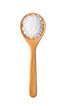 Salt in woodn spoon isolated on transparent png