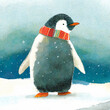 Happy snow penguin ai