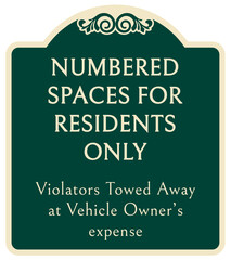 Wall Mural - Decorative parking sign resident parking only