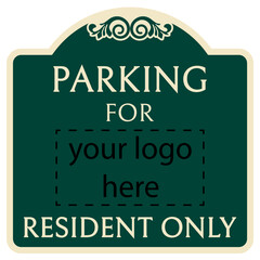 Wall Mural - Decorative parking sign resident parking only