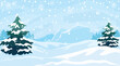© ROFIDOHTUL - Winter snow landscape with snowflakes falling from sky. Christmas winter scenery of cold weather