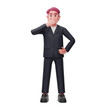 3d business character pose hand cover mouth
