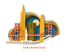 San Francisco California City In USA Vector
