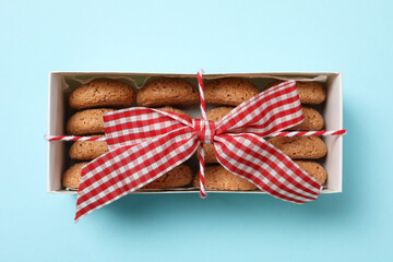 Concept of Dutch Christmas cookies, Pepernoten, top view