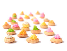 Colorful Little Cookies On White