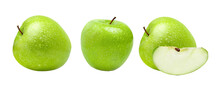 Full Green Apple, Fresh Granny Smith Apple, Png Isolated Background