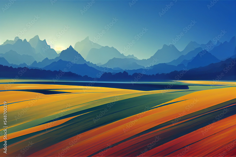 Abstract Landscape Desktop Wallpaper Stock Illustration | Adobe Stock