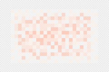Wall Mural - censorblur effect pixel texture on transparent background. skin tone colored mosaic pattern hiding f