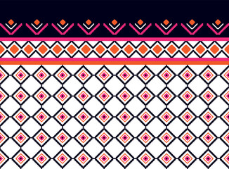 Wall Mural - Geometric ethnic oriental pattern background. Design for texture, wrapping, clothing, batik, fabric, wallpaper and background. Pattern embroidery design.