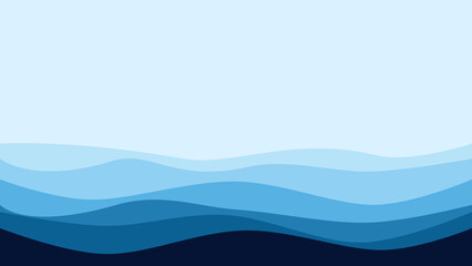  Sea. Blue water wave lines pattern background banner vector illustration