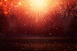 Leinwandbild Motiv abstract black and gold glitter background with fireworks. christmas eve, 4th of july holiday concept