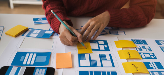 Wall Mural - best designers for your ux team working in office, start up people working as overall layout, typogr