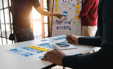 Wall Mural - best designers for your ux team working in office, start up people working as overall layout, typogr