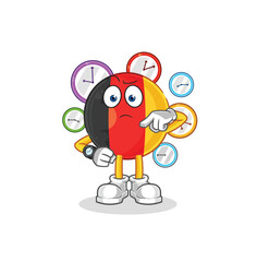 Sticker - belgium with wristwatch cartoon. cartoon mascot vector