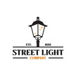 classic street light lantern lamp logo design