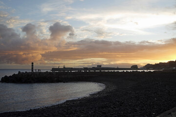 Poster - scenic sunset on madeira island