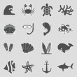 © andrej - Ocean Icons. Sticker Design. Vector Illustration.