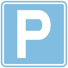 Wall Mural - Road sign blue parking zone sign vector