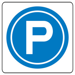 Wall Mural - Road sign blue parking zone sign vector